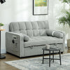 Linen Fabric 2 Seater Sofa Bed 138.5cm Wide With 2 Pillows - Velmora