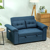Linen Fabric 2 Seater Sofa Bed 140cm Wide With 2 Pillows - Velmora