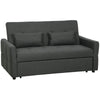 Linen Fabric 2 Seater Sofa Bed 158cm Wide With 2 Pillows - Velmora