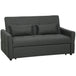 Linen Fabric 2 Seater Sofa Bed 158cm Wide With 2 Pillows - Velmora