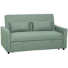 Linen Fabric 2 Seater Sofa Bed 158cm Wide With 2 Pillows - Velmora
