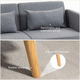 Linen Fabric 2 Seater Sofa Bed 170cm Wide With 2 Pillows - Velmora