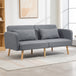 Linen Fabric 2 Seater Sofa Bed 170cm Wide With 2 Pillows - Velmora