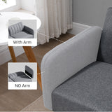 Linen Fabric 3 Seater Sofa Bed 173cm Wide With Wooden Legs - Velmora
