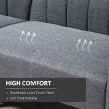 Linen Fabric 3 Seater Sofa Bed 173cm Wide With Wooden Legs - Velmora