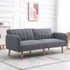 Linen Fabric 3 Seater Sofa Bed 173cm Wide With Wooden Legs - Velmora