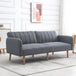 Linen Fabric 3 Seater Sofa Bed 173cm Wide With Wooden Legs - Velmora