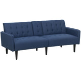 Linen Fabric 3 Seater Sofa Bed 189cm Wide With Wooden Legs - Velmora