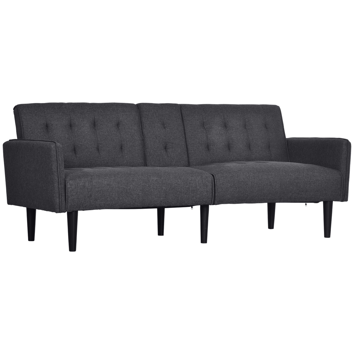 Linen Fabric 3 Seater Sofa Bed 189cm Wide With Wooden Legs - Velmora