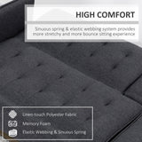 Linen Fabric 3 Seater Sofa Bed 189cm Wide With Wooden Legs - Velmora