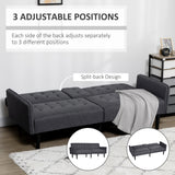 Linen Fabric 3 Seater Sofa Bed 189cm Wide With Wooden Legs - Velmora