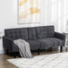 Linen Fabric 3 Seater Sofa Bed 189cm Wide With Wooden Legs - Velmora