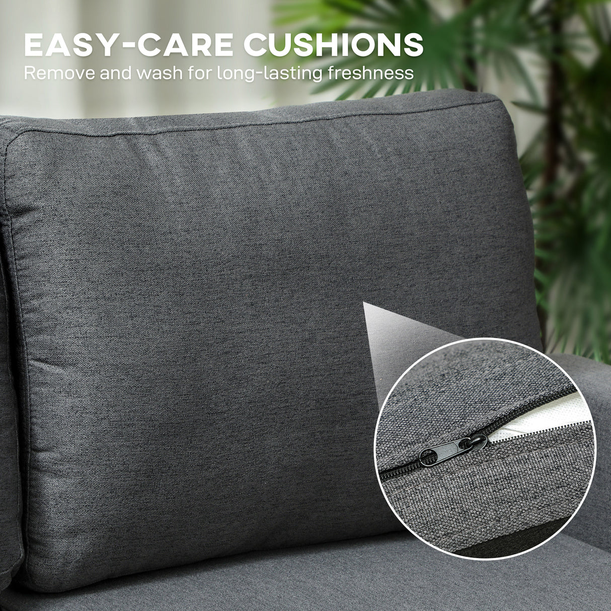 Linen Fabric 3 Seater Sofa Bed 197cm Wide With Storage - Velmora