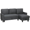 Linen Fabric 3 Seater Sofa Bed 197cm Wide With Storage - Velmora