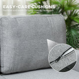 Linen Fabric 3 Seater Sofa Bed 197cm Wide With Storage - Velmora