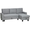 Linen Fabric 3 Seater Sofa Bed 197cm Wide With Storage - Velmora