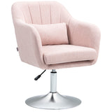Linen Fabric Accent Chair 60cm Wide With Adjustable Height - Velmora