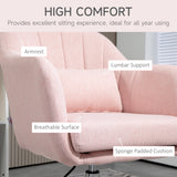 Linen Fabric Accent Chair 60cm Wide With Adjustable Height - Velmora