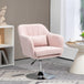 Linen Fabric Accent Chair 60cm Wide With Adjustable Height - Velmora