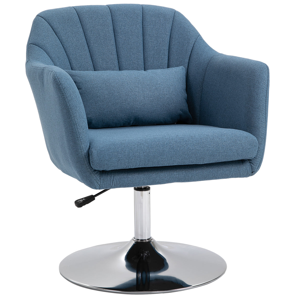 Linen Fabric Accent Chair 60cm Wide With Adjustable Height - Velmora