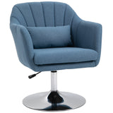 Linen Fabric Accent Chair 60cm Wide With Adjustable Height - Velmora