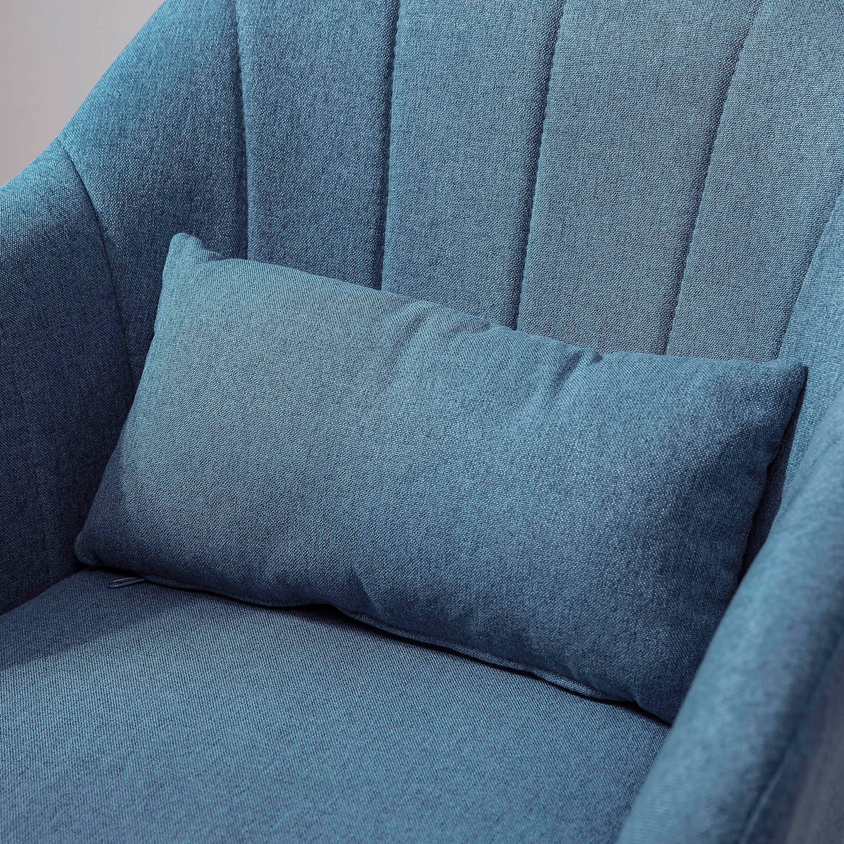 Linen Fabric Accent Chair 60cm Wide With Adjustable Height - Velmora