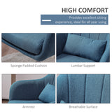 Linen Fabric Accent Chair 60cm Wide With Adjustable Height - Velmora