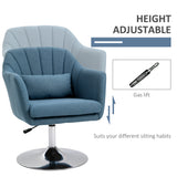Linen Fabric Accent Chair 60cm Wide With Adjustable Height - Velmora