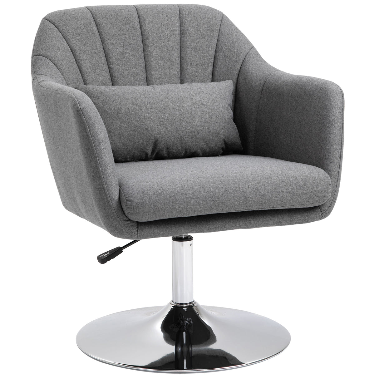 Linen Fabric Accent Chair 60cm Wide With Adjustable Height - Velmora
