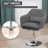 Linen Fabric Accent Chair 60cm Wide With Adjustable Height - Velmora