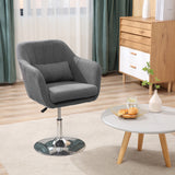 Linen Fabric Accent Chair 60cm Wide With Adjustable Height - Velmora