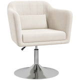 Linen Fabric Accent Chair 60cm Wide With Adjustable Height - Velmora
