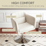 Linen Fabric Accent Chair 60cm Wide With Adjustable Height - Velmora