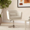 Linen Fabric Accent Chair 60cm Wide With Adjustable Height - Velmora
