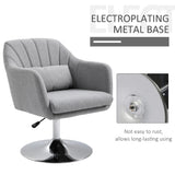 Linen Fabric Accent Chair 60cm Wide With Adjustable Height - Velmora