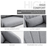 Linen Fabric Accent Chair 60cm Wide With Adjustable Height - Velmora