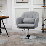 Linen Fabric Accent Chair 60cm Wide With Adjustable Height - Velmora