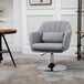 Linen Fabric Accent Chair 60cm Wide With Adjustable Height - Velmora