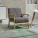 Linen Fabric Accent Chair 64cm Wide With Wooden Frame - Velmora