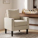Linen Fabric Accent Chair 68cm Wide With Cushion - Velmora