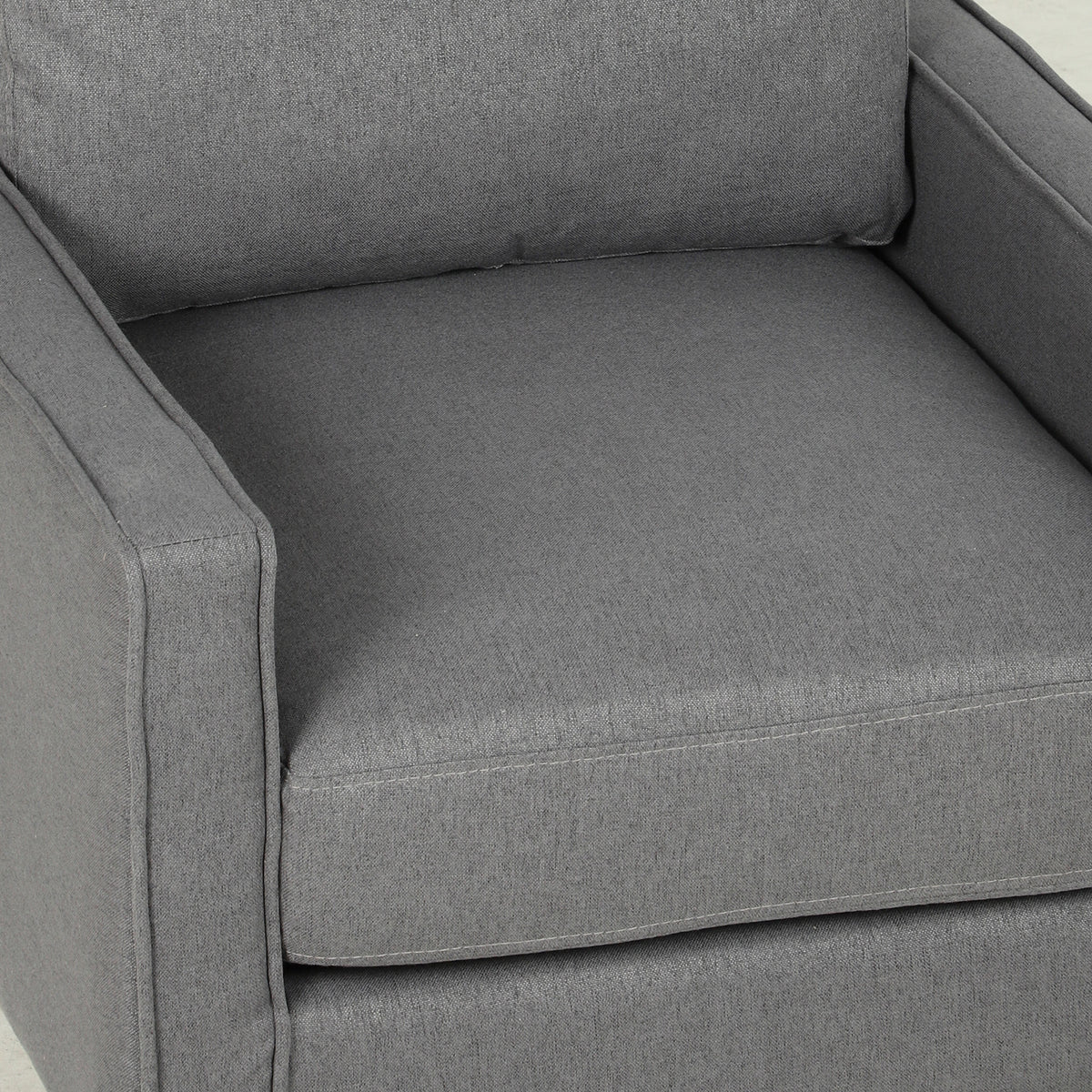 Linen Fabric Accent Chair 68cm Wide With Cushion - Velmora