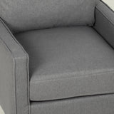 Linen Fabric Accent Chair 68cm Wide With Cushion - Velmora