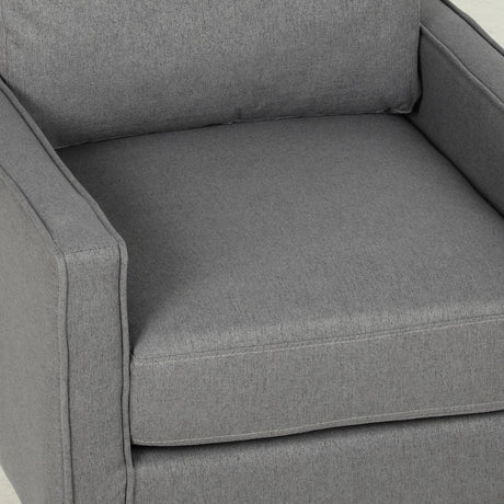 Linen Fabric Accent Chair 68cm Wide With Cushion - Velmora