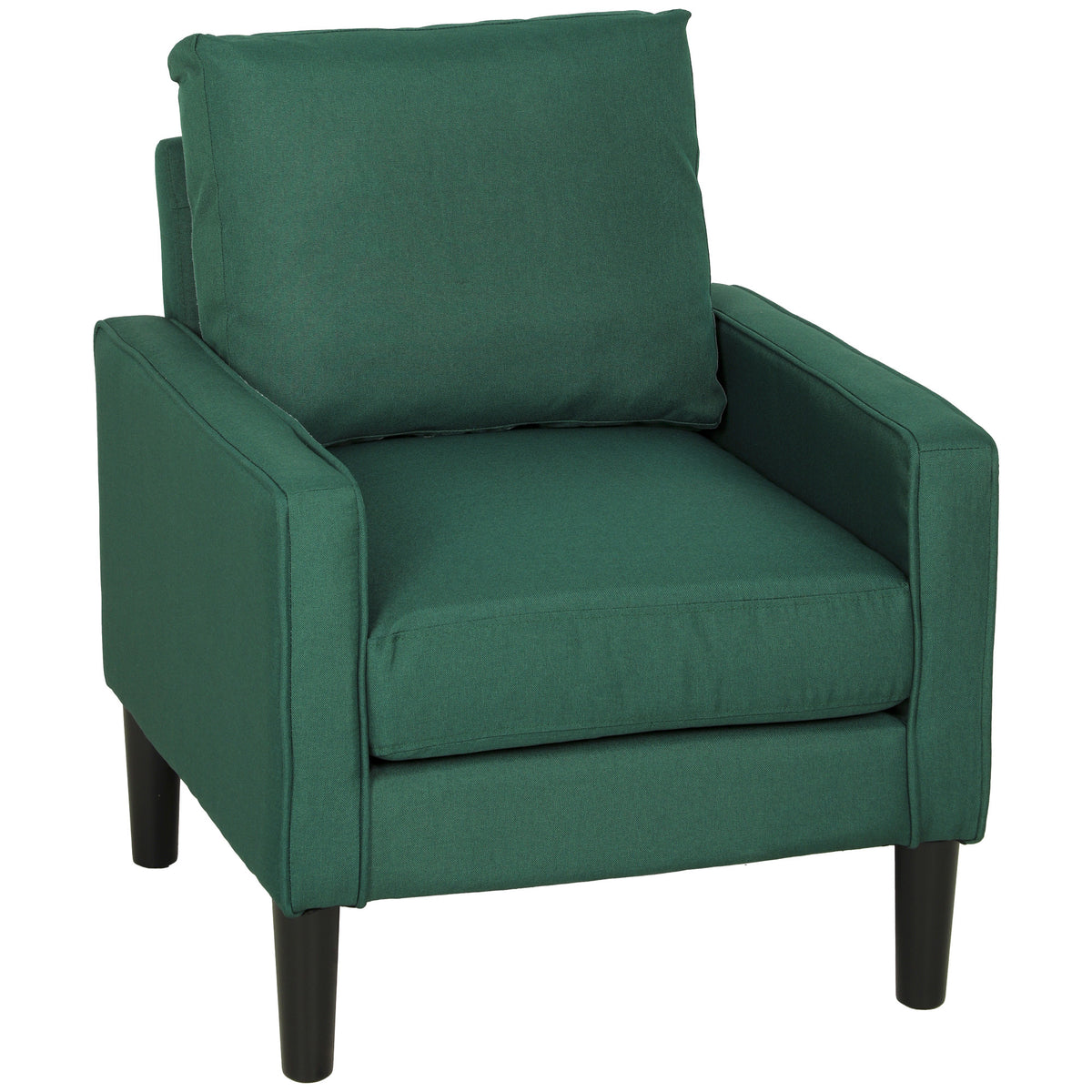 Linen Fabric Accent Chair 68cm Wide With Cushion - Velmora