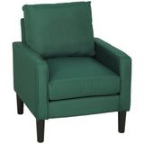 Linen Fabric Accent Chair 68cm Wide With Cushion - Velmora