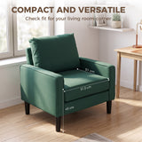 Linen Fabric Accent Chair 68cm Wide With Cushion - Velmora