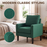 Linen Fabric Accent Chair 68cm Wide With Cushion - Velmora