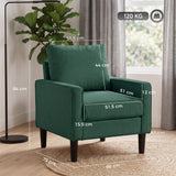 Linen Fabric Accent Chair 68cm Wide With Cushion - Velmora