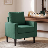 Linen Fabric Accent Chair 68cm Wide With Cushion - Velmora