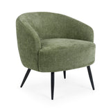 Linen Fabric Accent Chair With Black Metal Legs - Dahlia